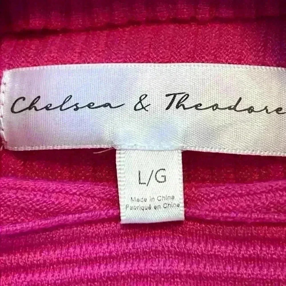 Chelsea & Theodore Women's Sweater Size L Pink Mock Neck Oversized - Picture 2 of 8